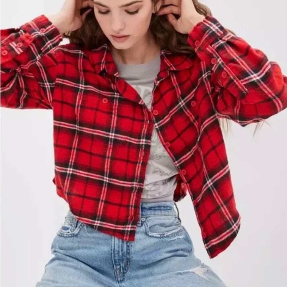 Cropped American Eagle Flannel